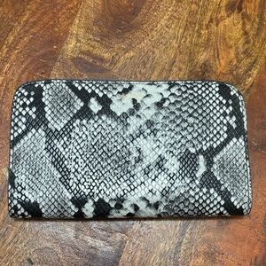 Aldo Zip Around Snakeskin Pattern Wallet